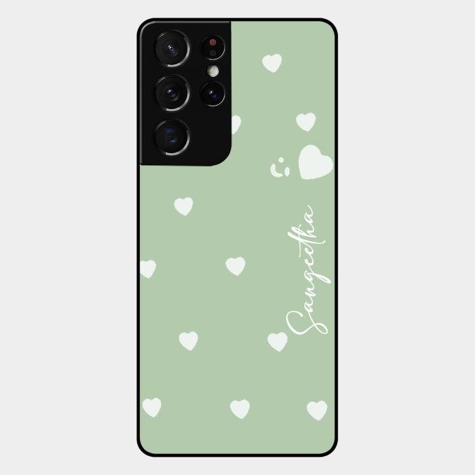 Be Loved Customized Glass Case Cover Mint Green For Samsung Galaxy S21 Ultra