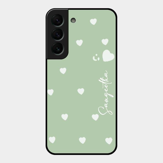 Be Loved Customized Glass Case Cover Mint Green For Samsung Galaxy S22 Plus 5G