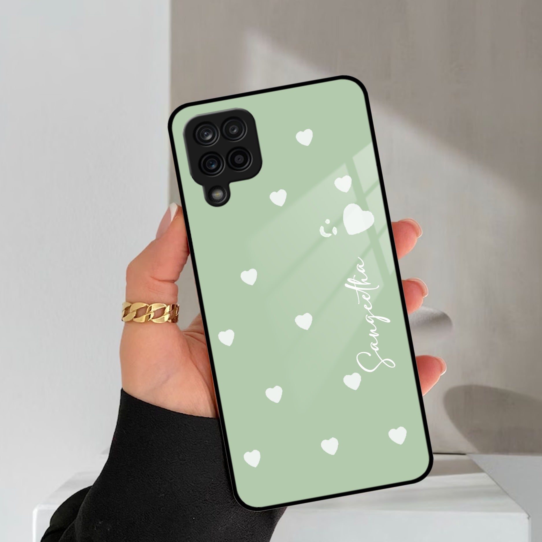 Be Loved Customized Glass Case Cover Mint Green For Samsung Galaxy A42 5G