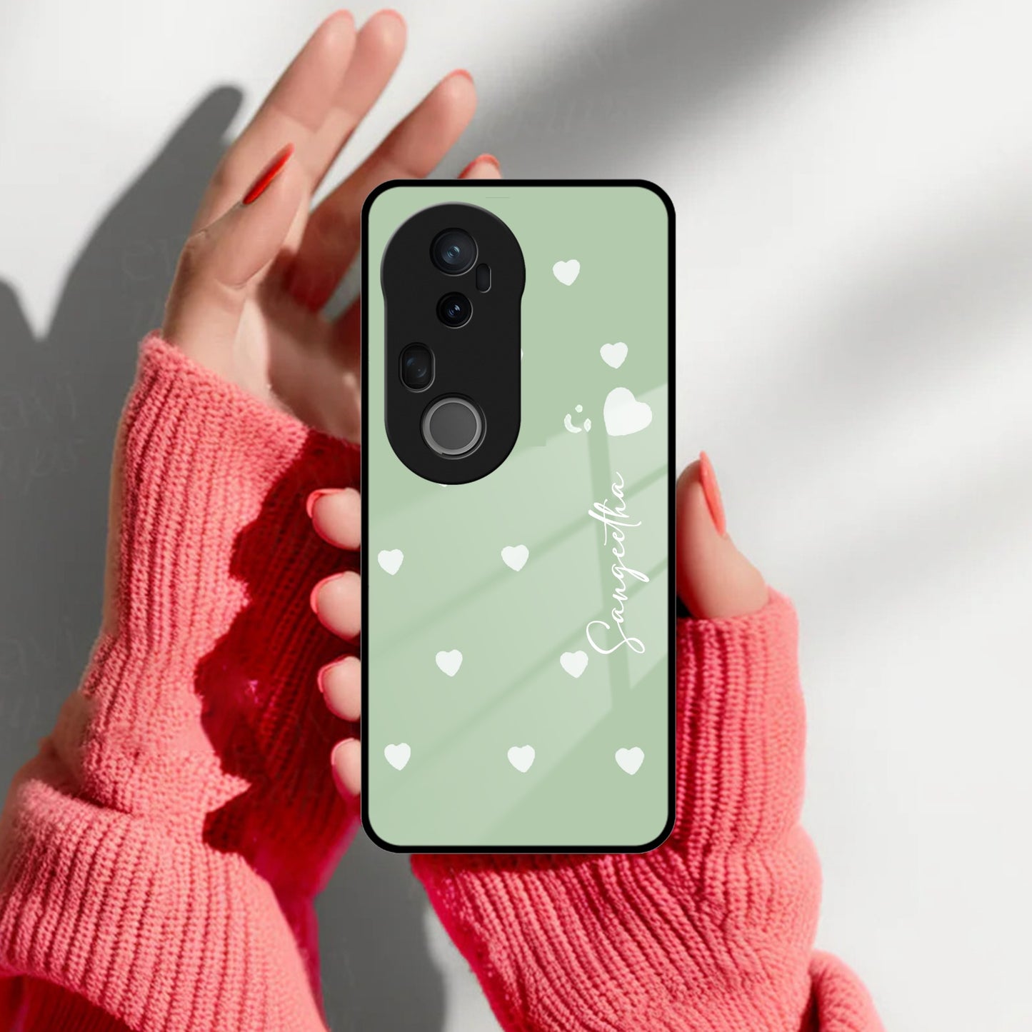 Be Loved Customized Glass Case Cover Mint Green For Vivo