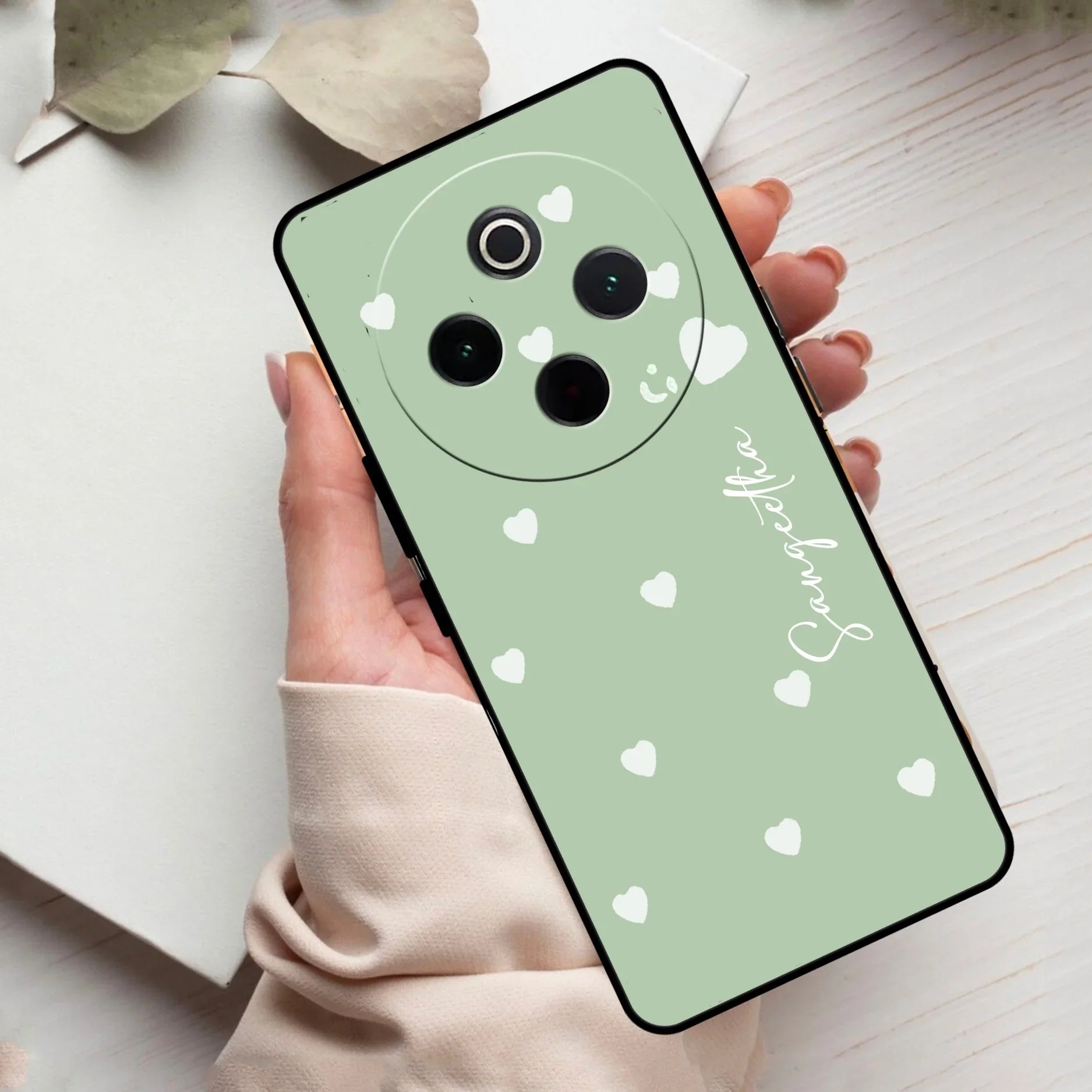 Be Loved Customized Glass Case Cover Mint Green For Vivo - ShopOnCliQ