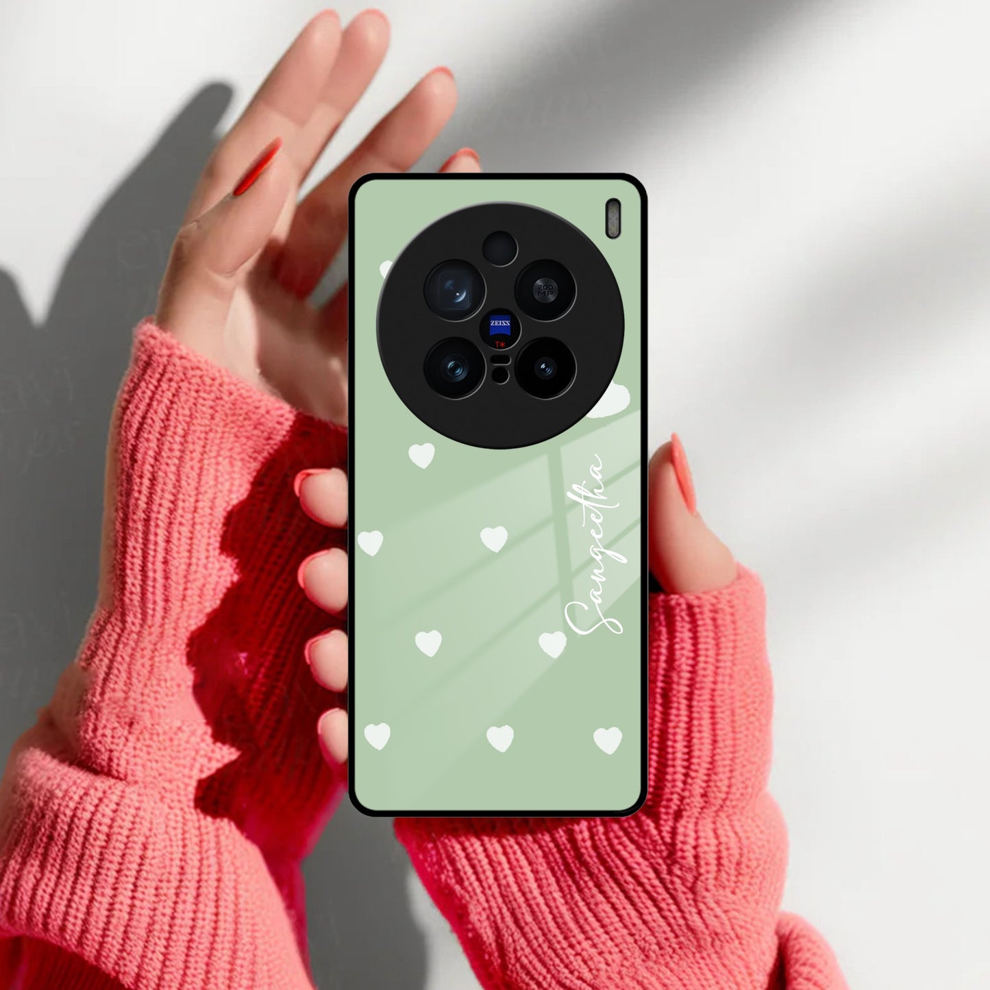 Be Loved Customized Glass Case Cover Mint Green For Vivo