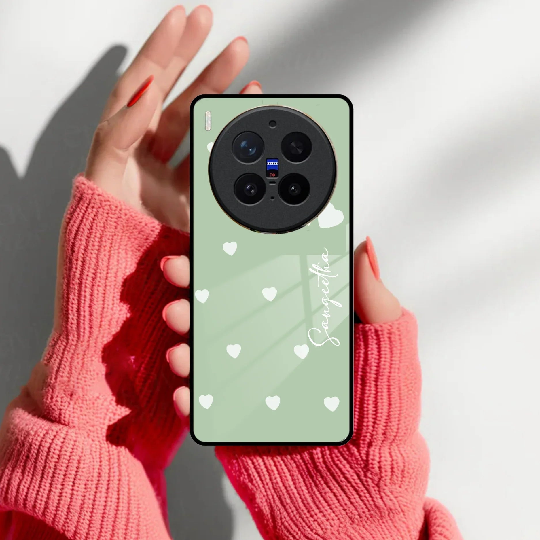 Be Loved Customized Glass Case Cover Mint Green For Vivo