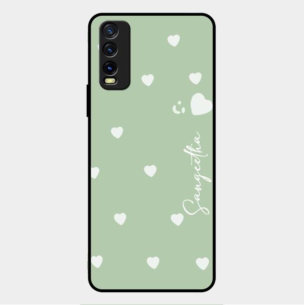 Be Loved Customized Glass Case Cover Mint Green For Vivo Y12G