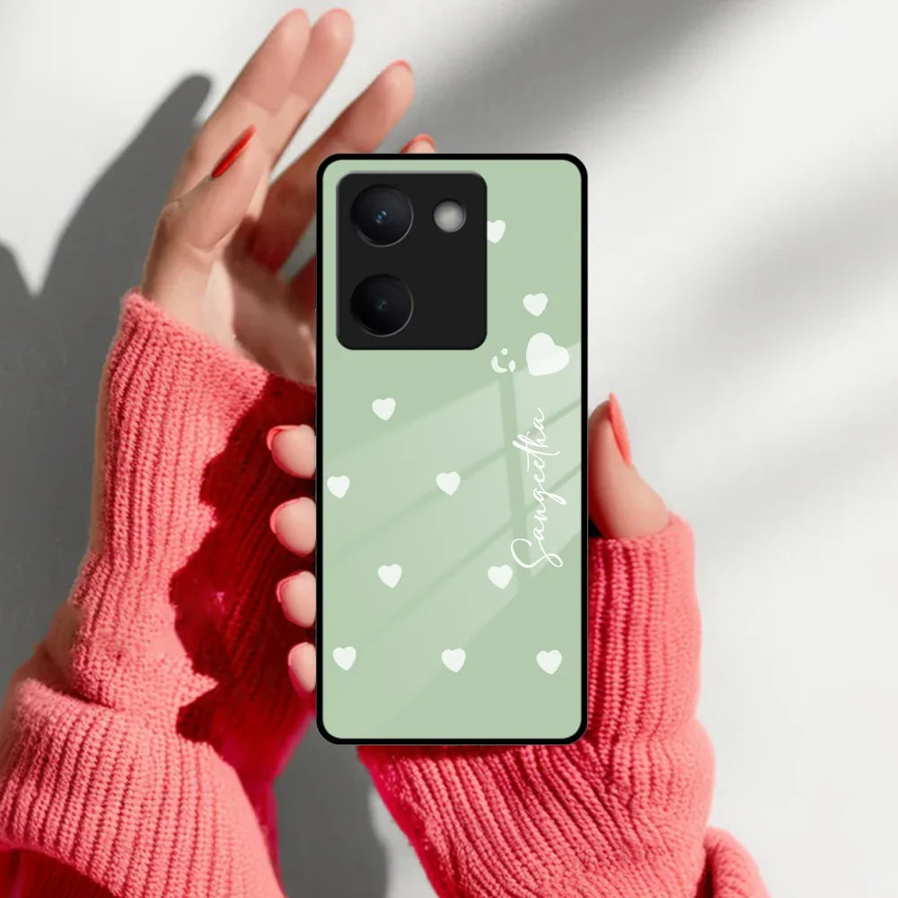 Be Loved Customized Glass Case Cover Mint Green For Vivo - ShopOnCliQ