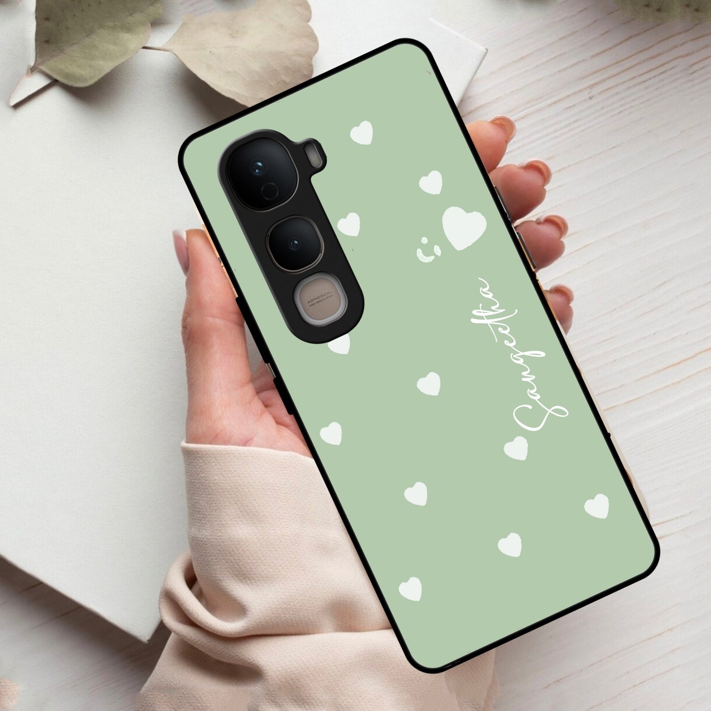 Be Loved Customized Glass Case Cover Mint Green For Vivo