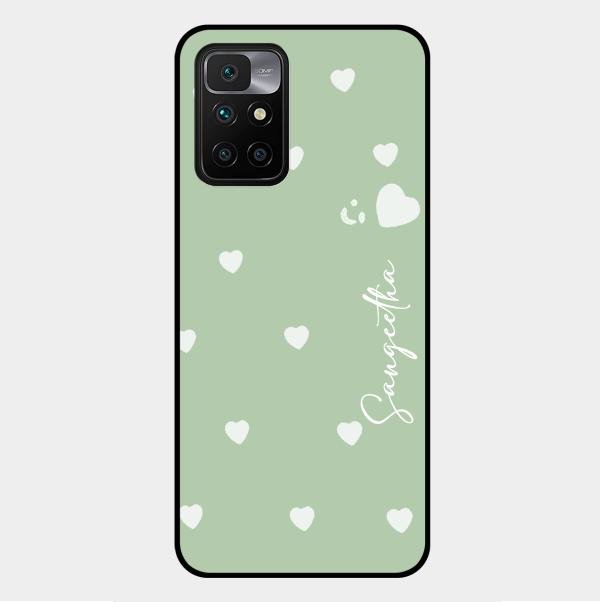 Be Loved Customized Glass Case Cover Mint Green For Xiaomi Redmi 10 Prime