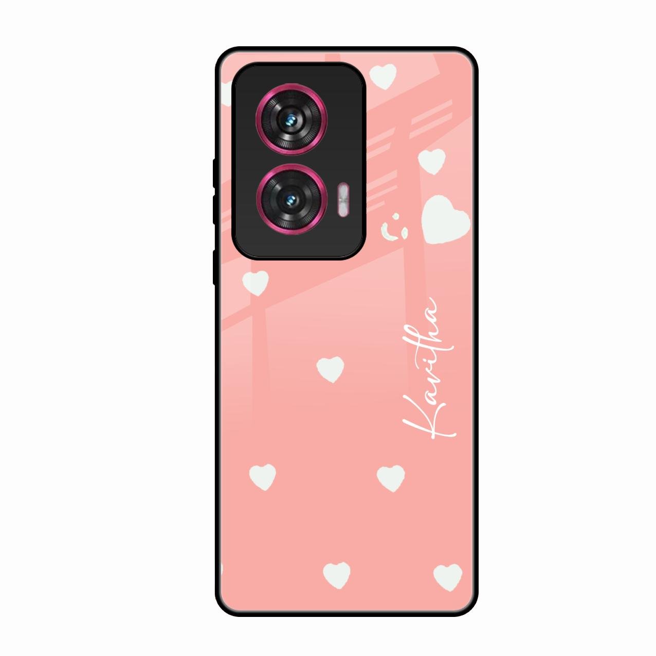 Be Loved Customized Glass Case Cover Peach For Motorola Edge 50 Fusion 5G
