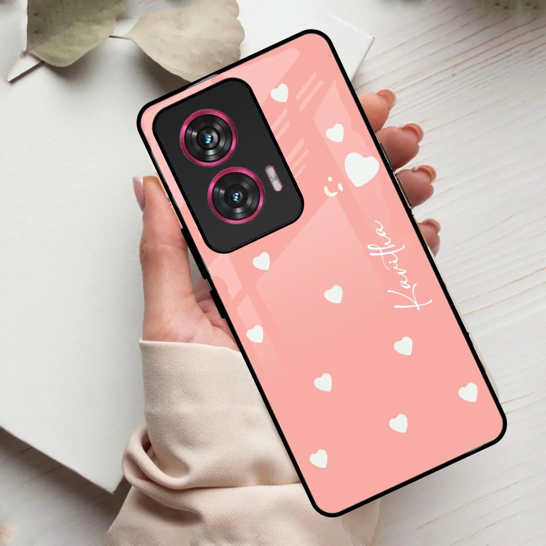 Be Loved Customized Glass Case Cover Peach For Motorola - ShopOnCliQ