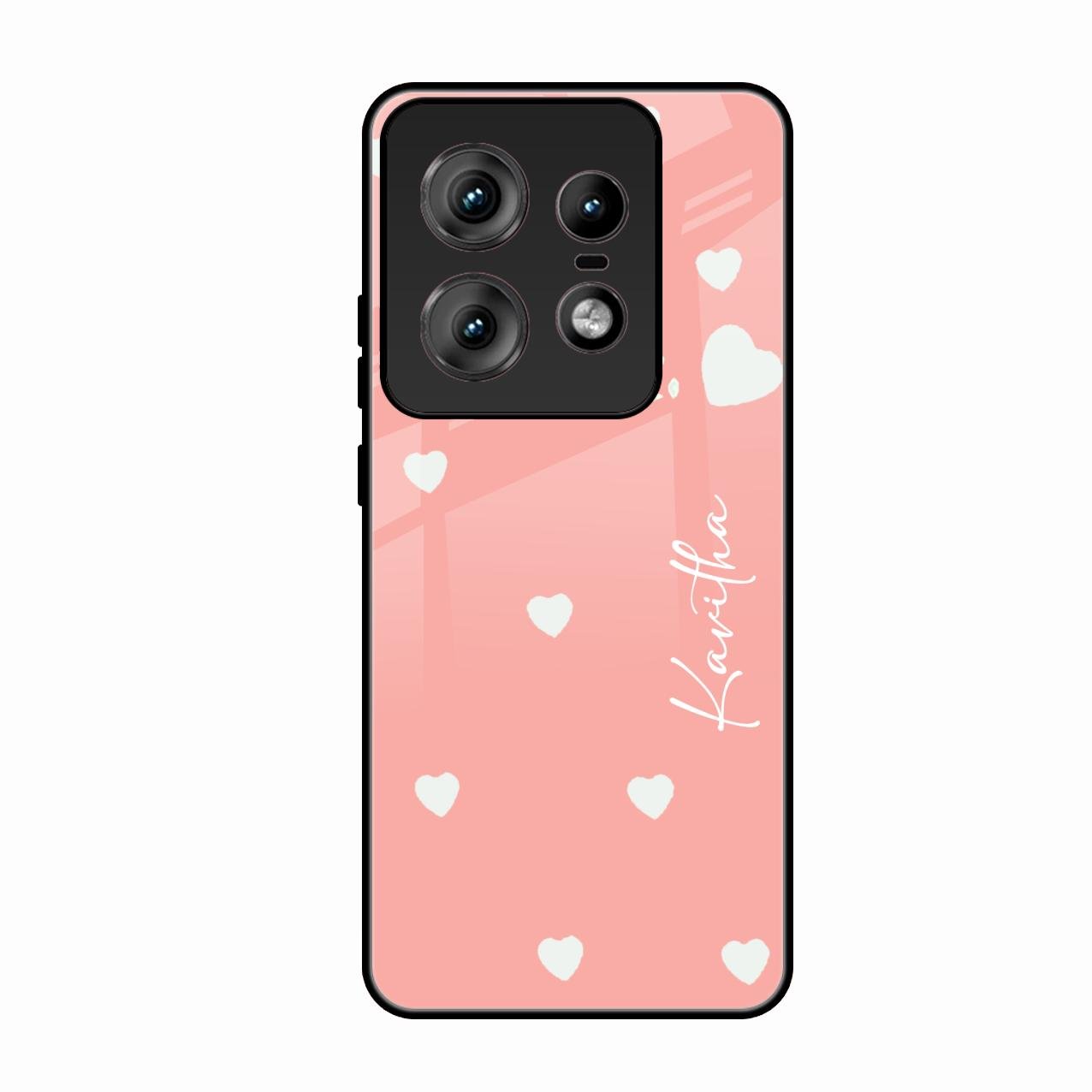 Be Loved Customized Glass Case Cover Peach For Motorola Edge 50 Pro