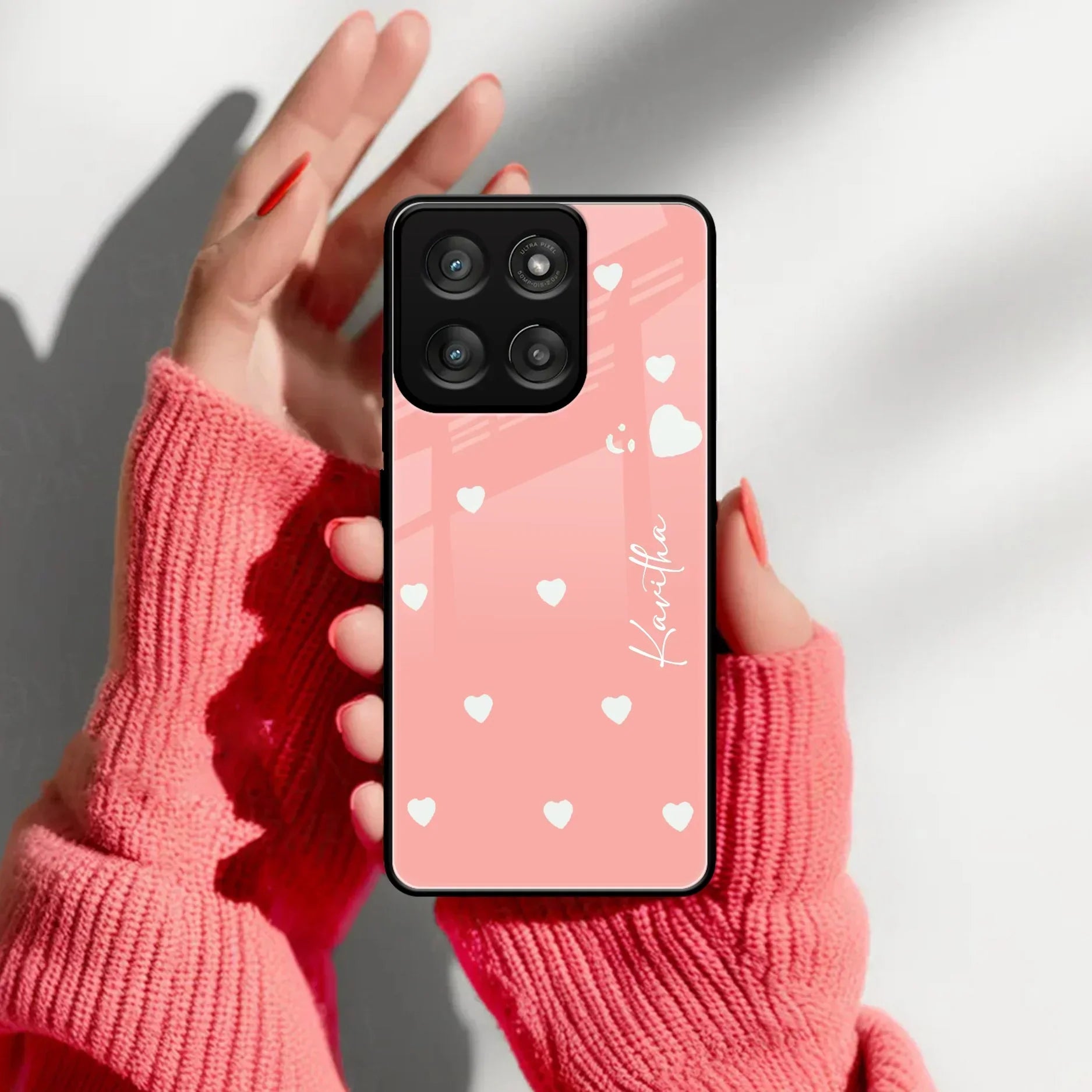 Be Loved Customized Glass Case Cover Peach For Motorola - ShopOnCliQ