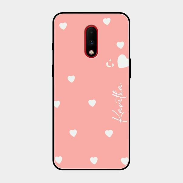 Be Loved Customized Glass Case Cover Peach For Oneplus 7