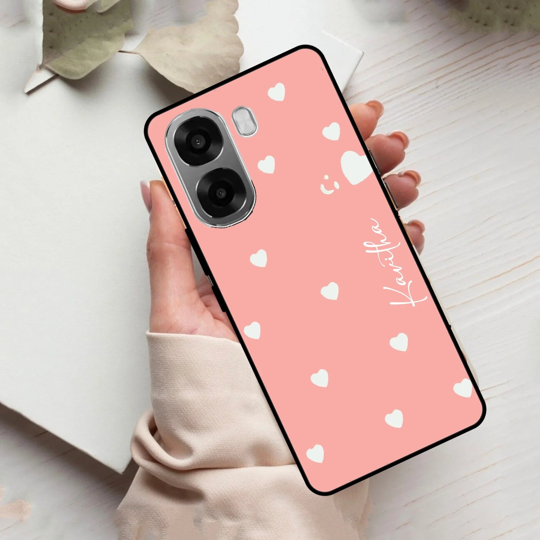 Be Loved Customized Glass Case Cover Peach For Oppo