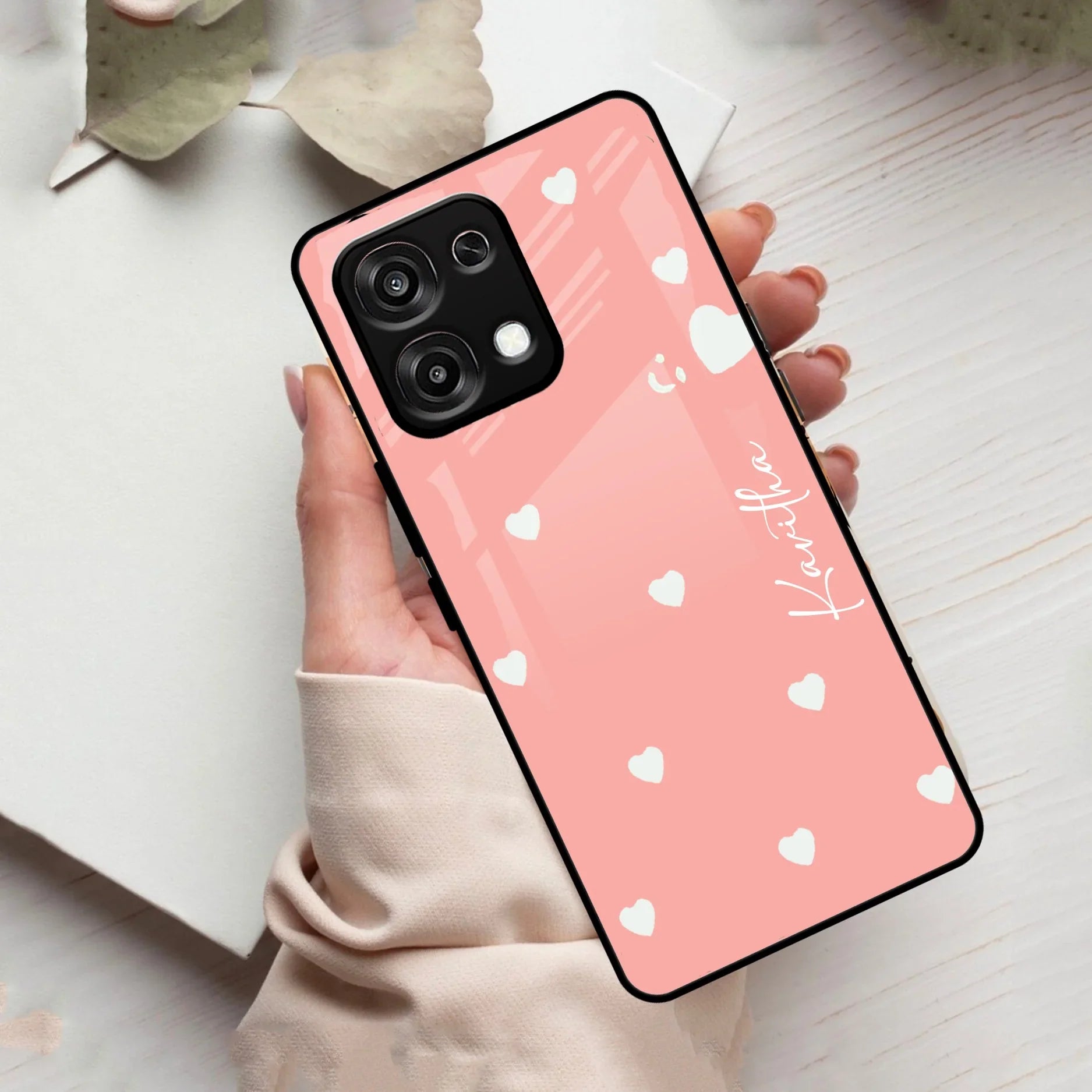 Be Loved Customized Glass Case Cover Peach For Oppo