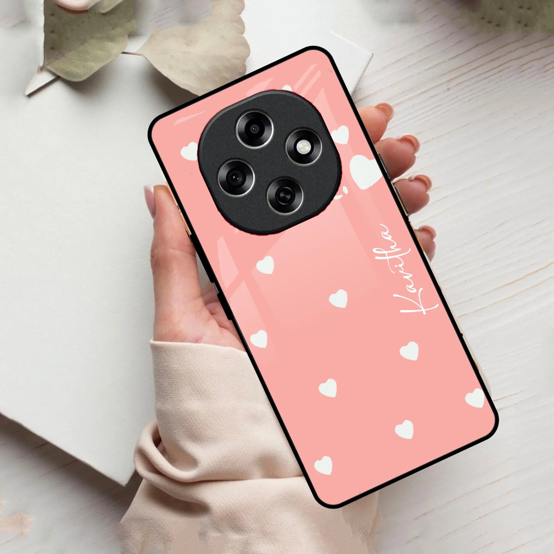 Be Loved Customized Glass Case Cover Peach For Oppo