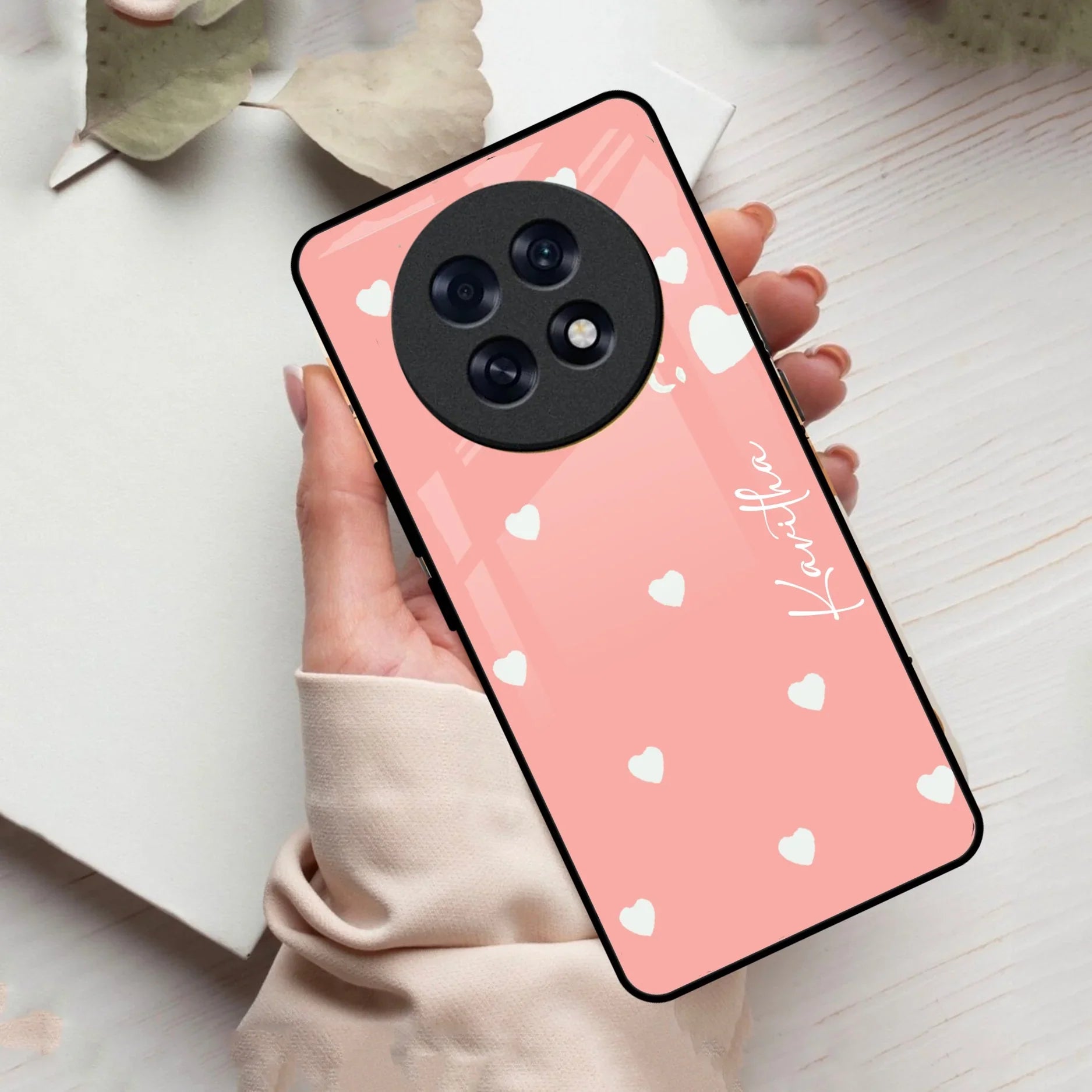 Be Loved Customized Glass Case Cover Peach For Oppo