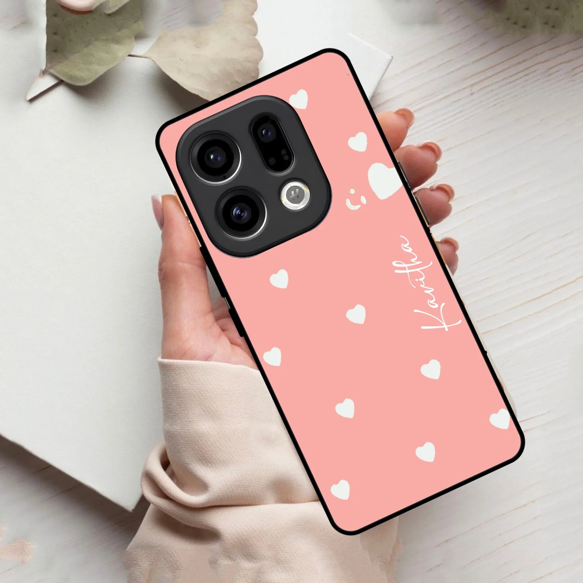 Be Loved Customized Glass Case Cover Peach For Oppo