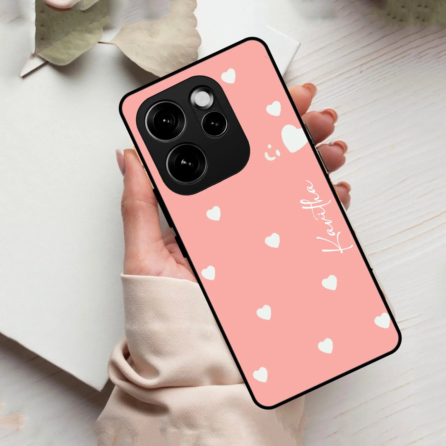 Be Loved Customized Glass Case Cover Peach For Oppo