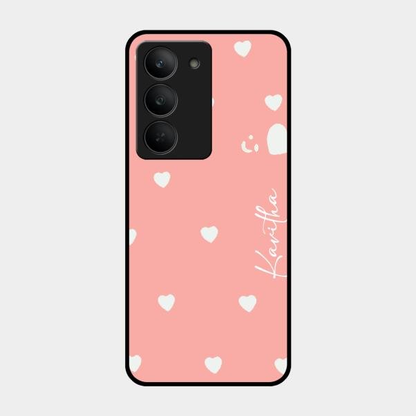 Be Loved Customized Glass Case Cover Peach For Realme 14X 5G