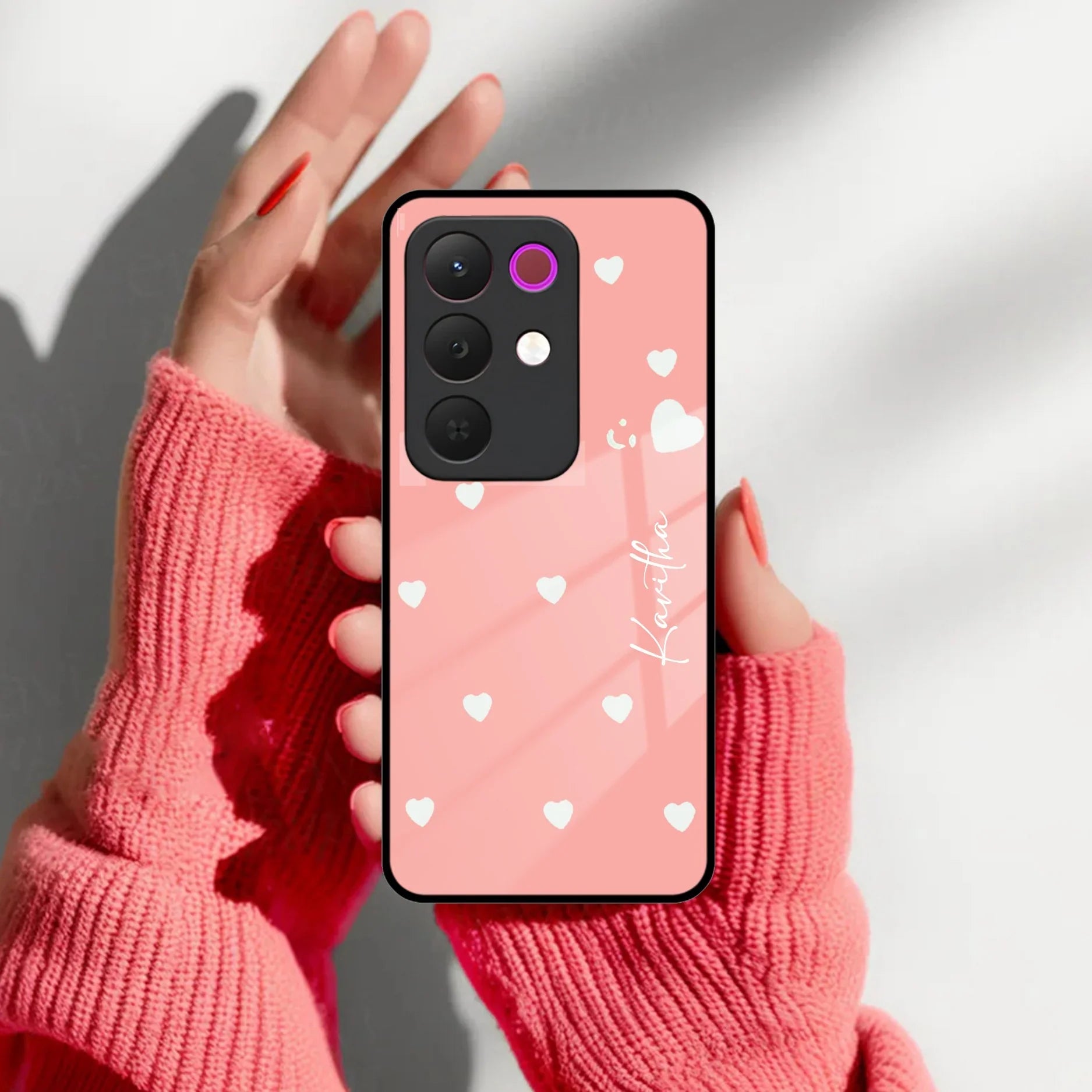 Be Loved Customized Glass Case Cover Peach For Realme/Narzo