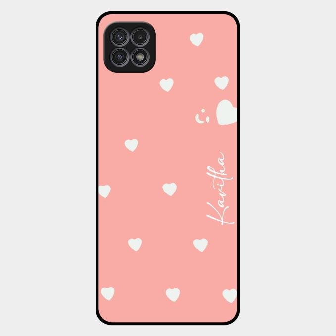 Be Loved Customized Glass Case Cover Peach For Samsung Galaxy F42 5G