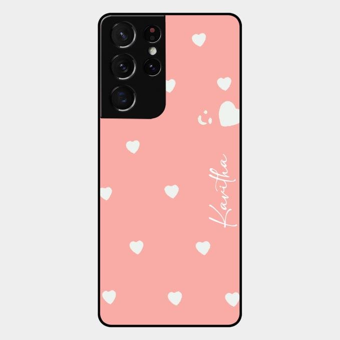 Be Loved Customized Glass Case Cover Peach For Samsung Galaxy S21 Ultra