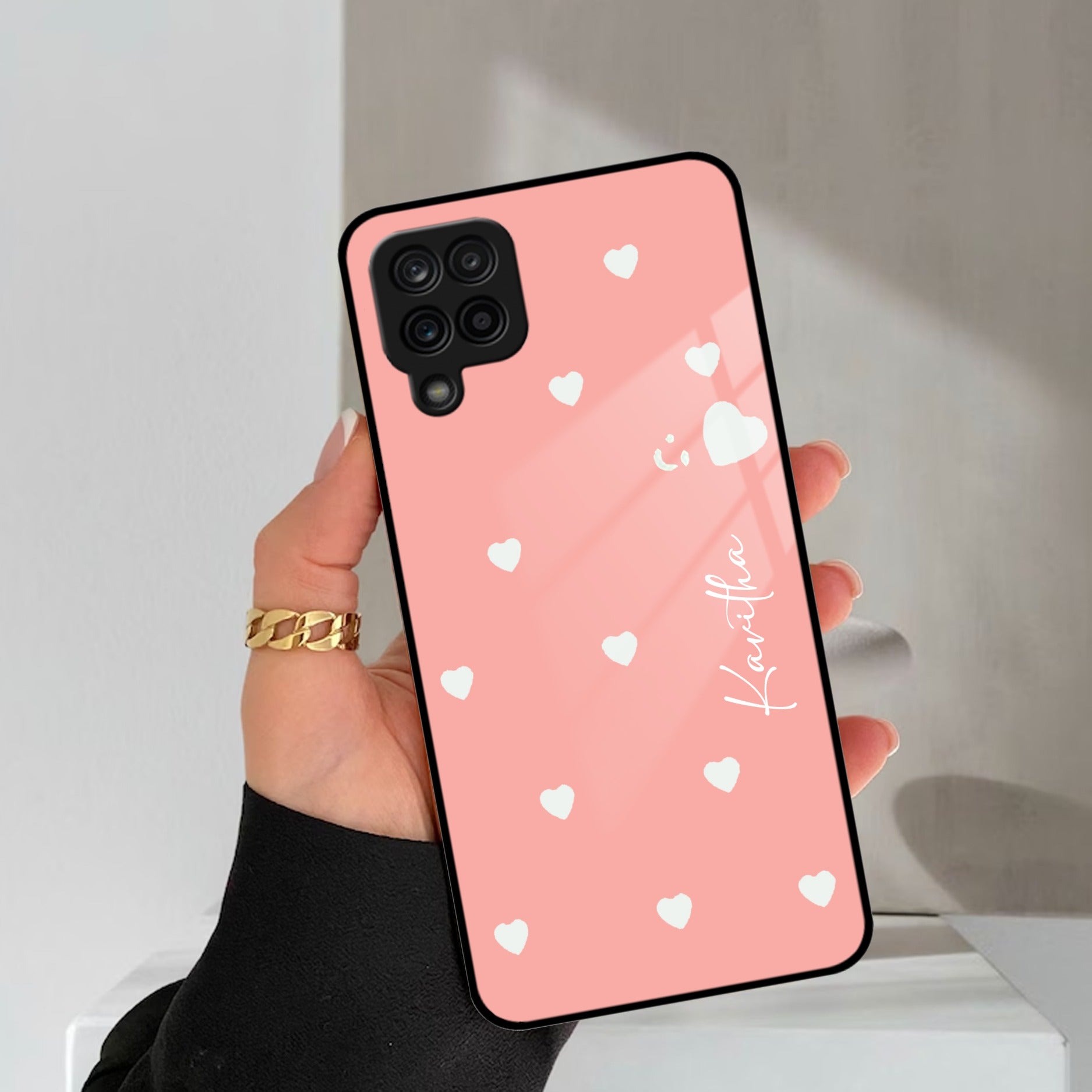 Be Loved Customized Glass Case Cover Peach For Samsung Galaxy A42 5G