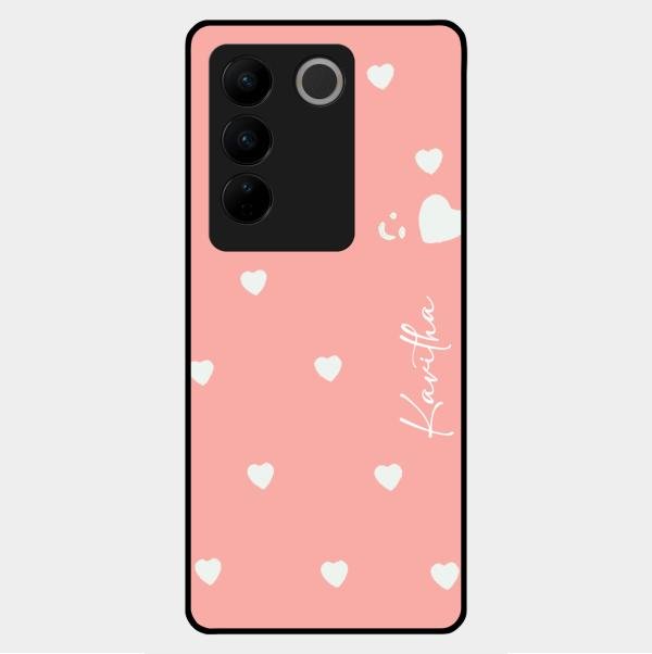 Be Loved Customized Glass Case Cover Peach For Vivo V27 5G