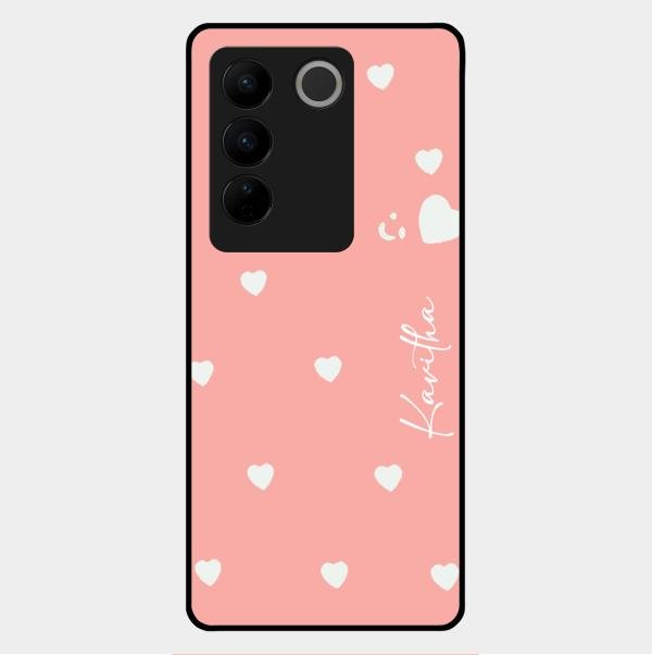 Be Loved Customized Glass Case Cover Peach For Vivo V27 Pro 5G