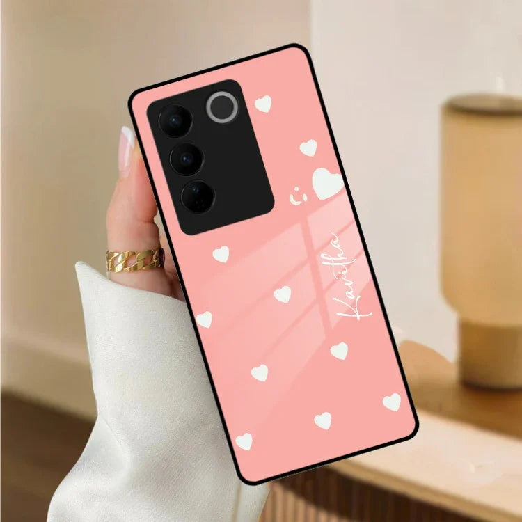 Be Loved Customized Glass Case Cover Peach For Vivo - ShopOnCliQ