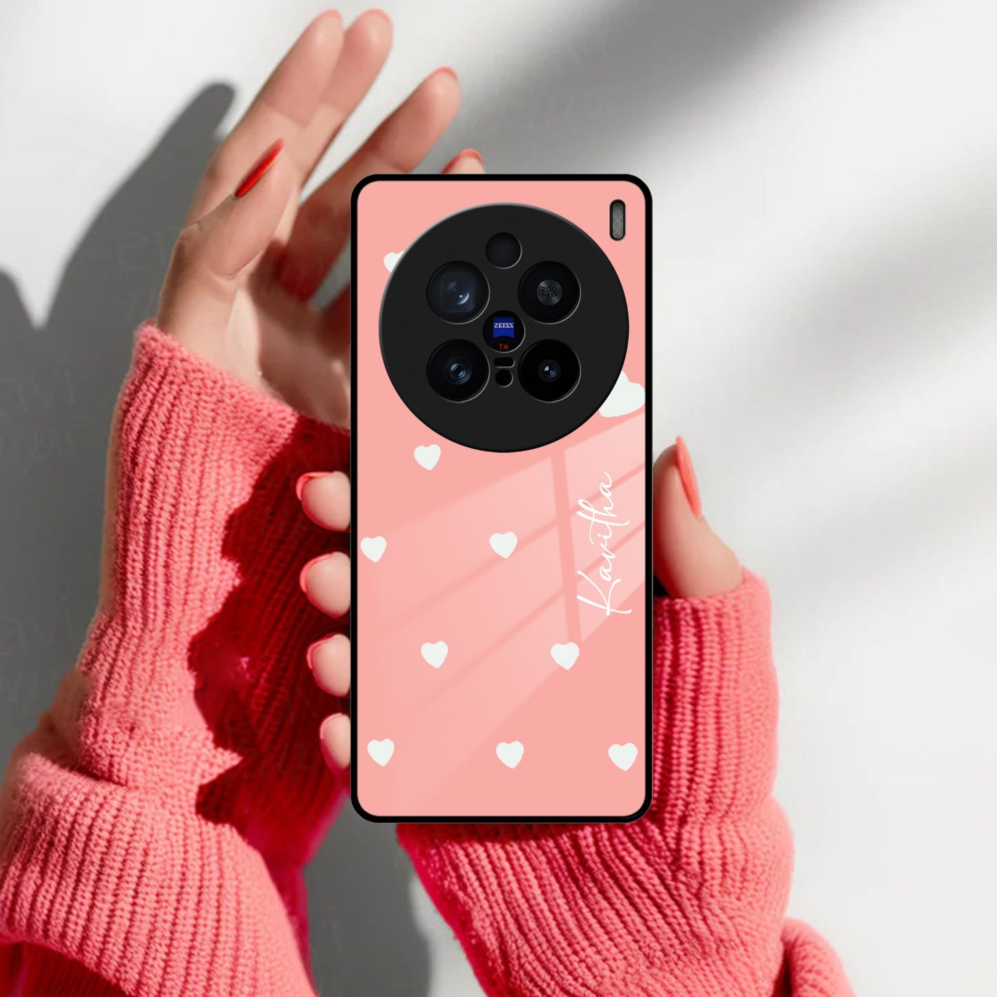 Be Loved Customized Glass Case Cover Peach For Vivo