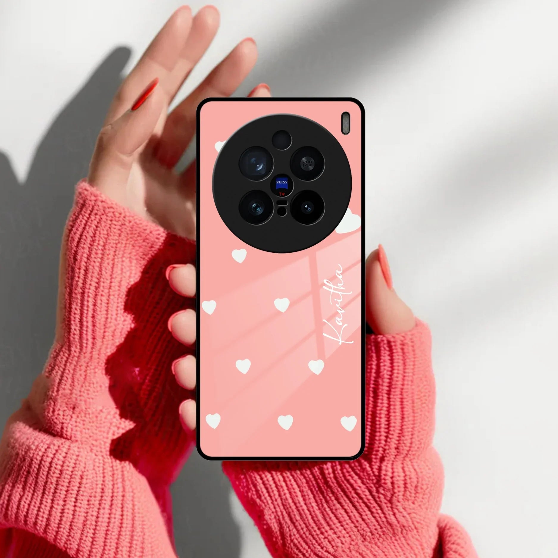 Be Loved Customized Glass Case Cover Peach For Vivo - ShopOnCliQ