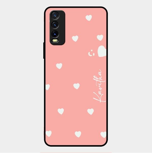 Be Loved Customized Glass Case Cover Peach For Vivo Y12G