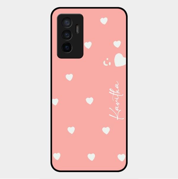 Be Loved Customized Glass Case Cover Peach For Vivo Y75 4G