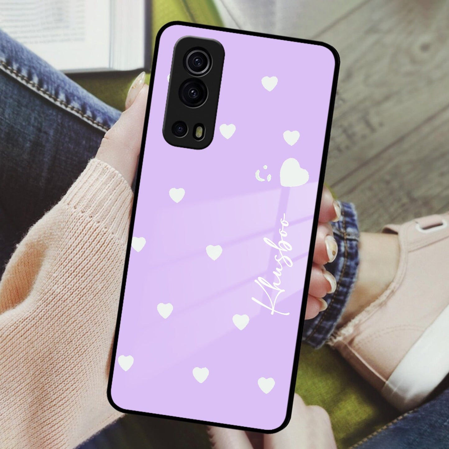 Be Loved Customized Glass Case Cover Purple For iQOO