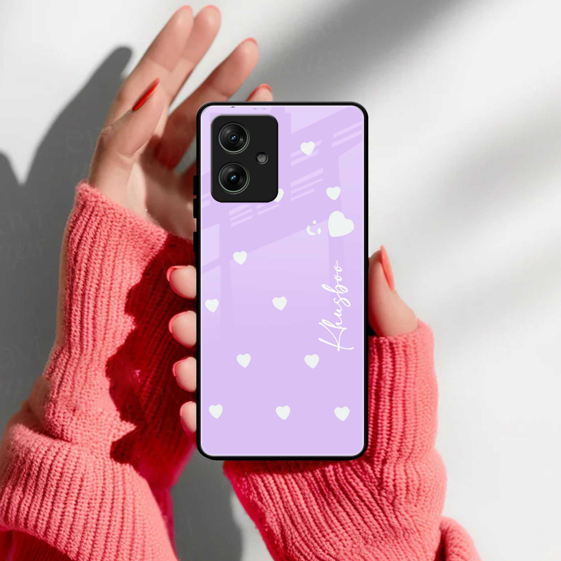 Be Loved Customized Glass Case Cover Purple For Motorola