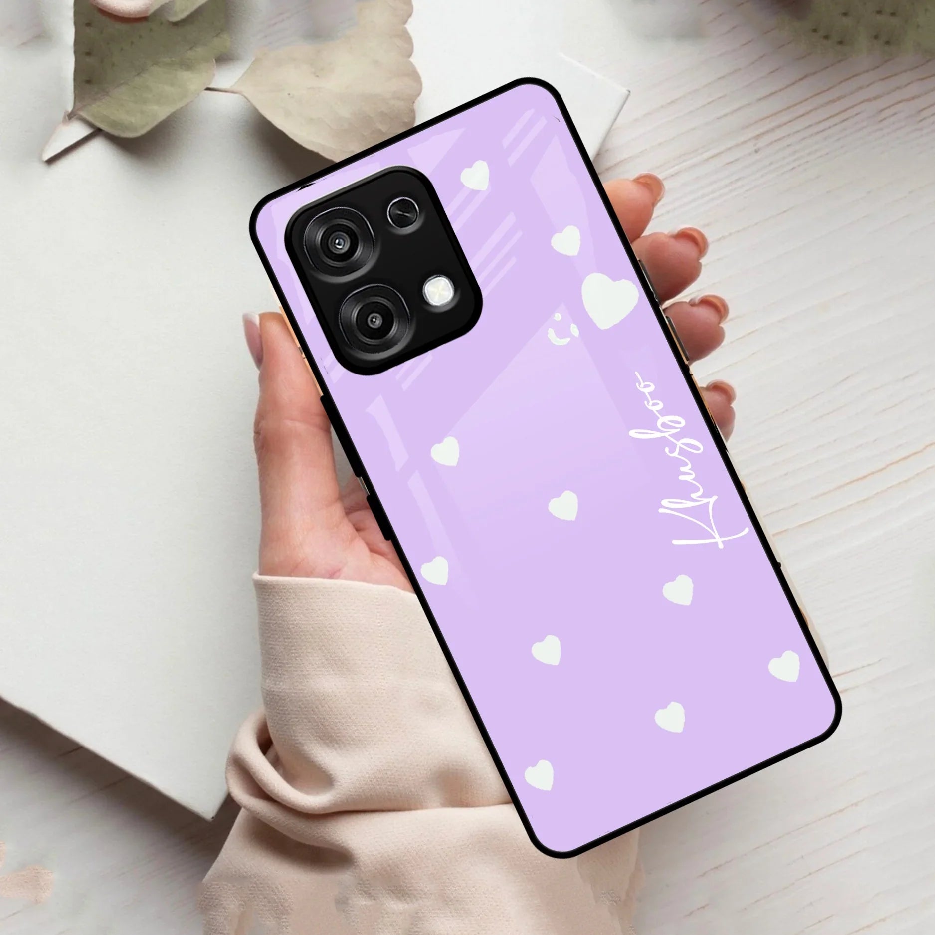 Be Loved Customized Glass Case Cover Purple For Oppo