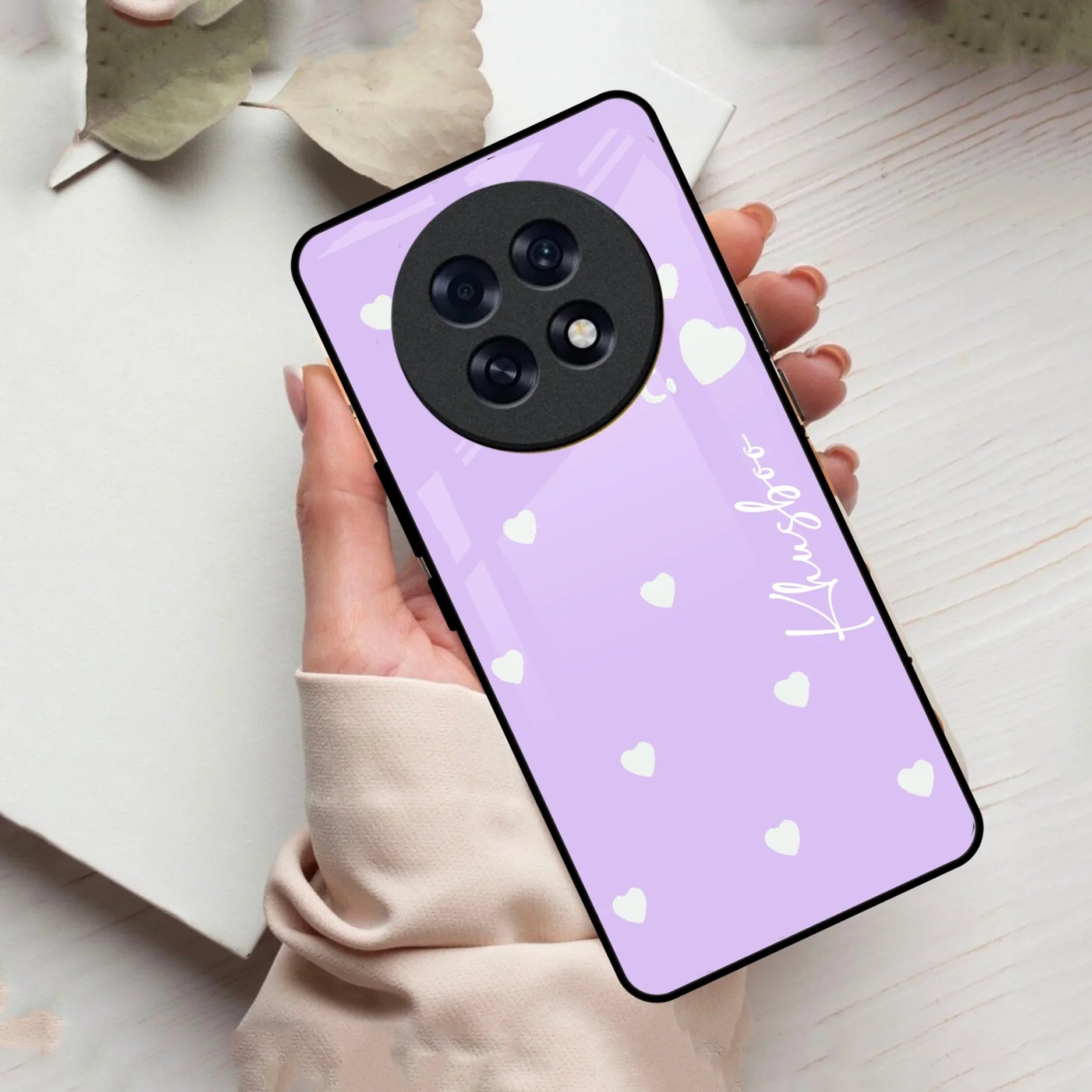 Be Loved Customized Glass Case Cover Purple For Oppo