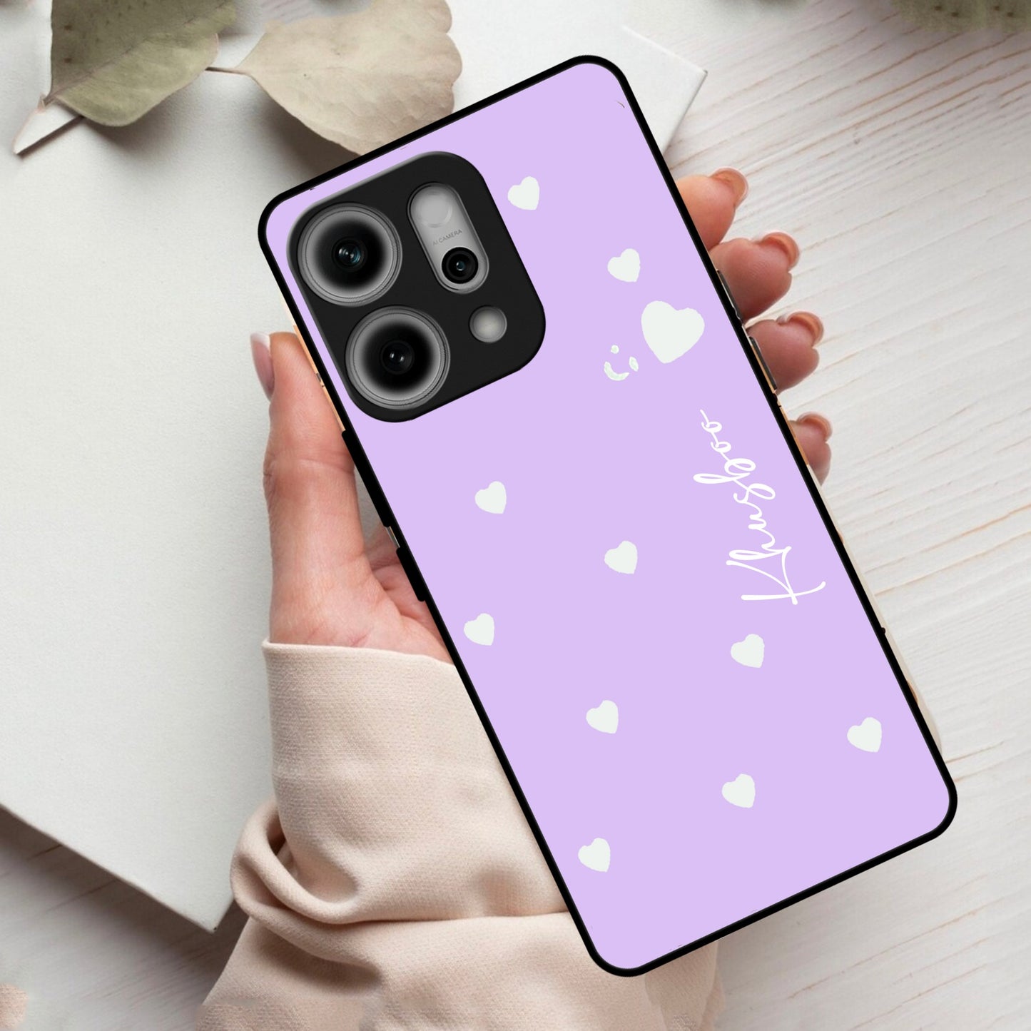 Be Loved Customized Glass Case Cover Purple For Oppo