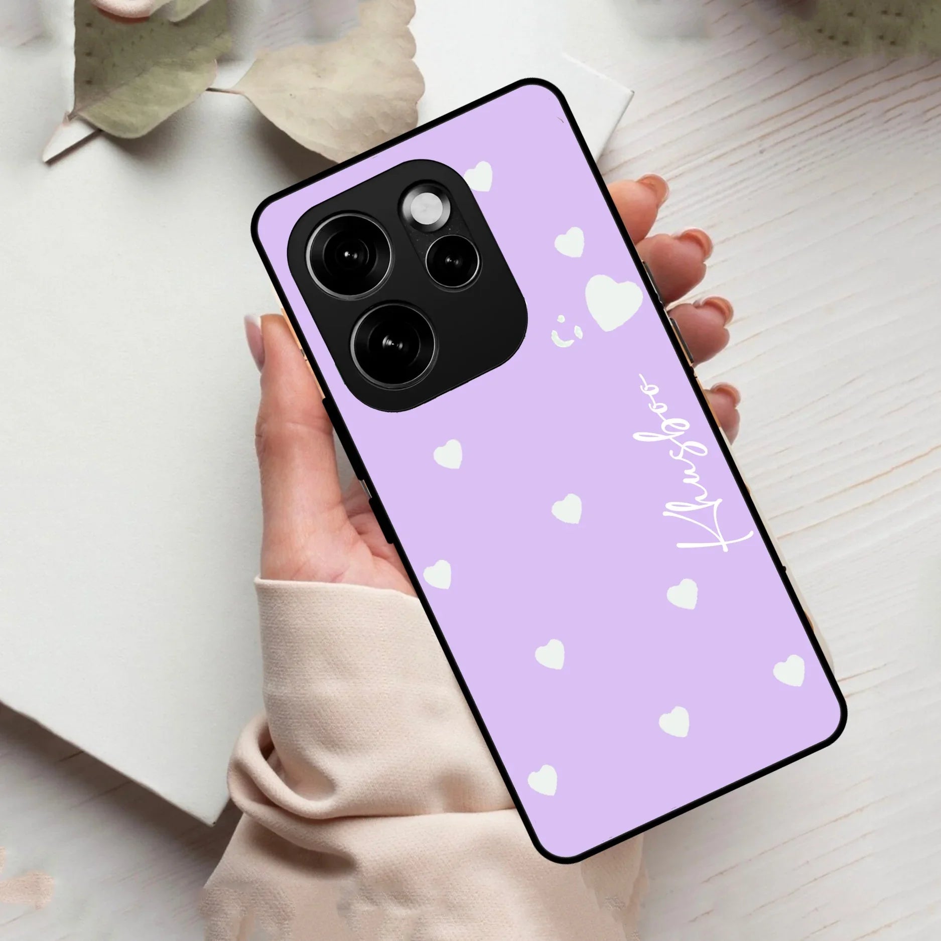 Be Loved Customized Glass Case Cover Purple For Oppo