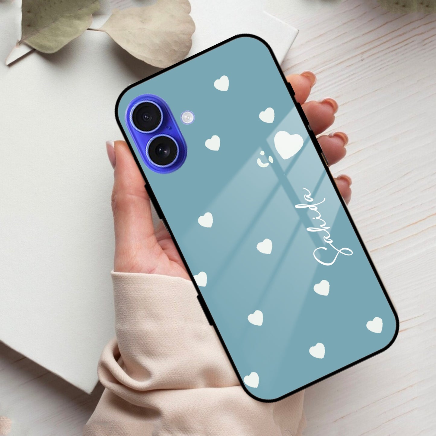 Be Loved Customized Glass Case Cover Sky Blue For iPhone