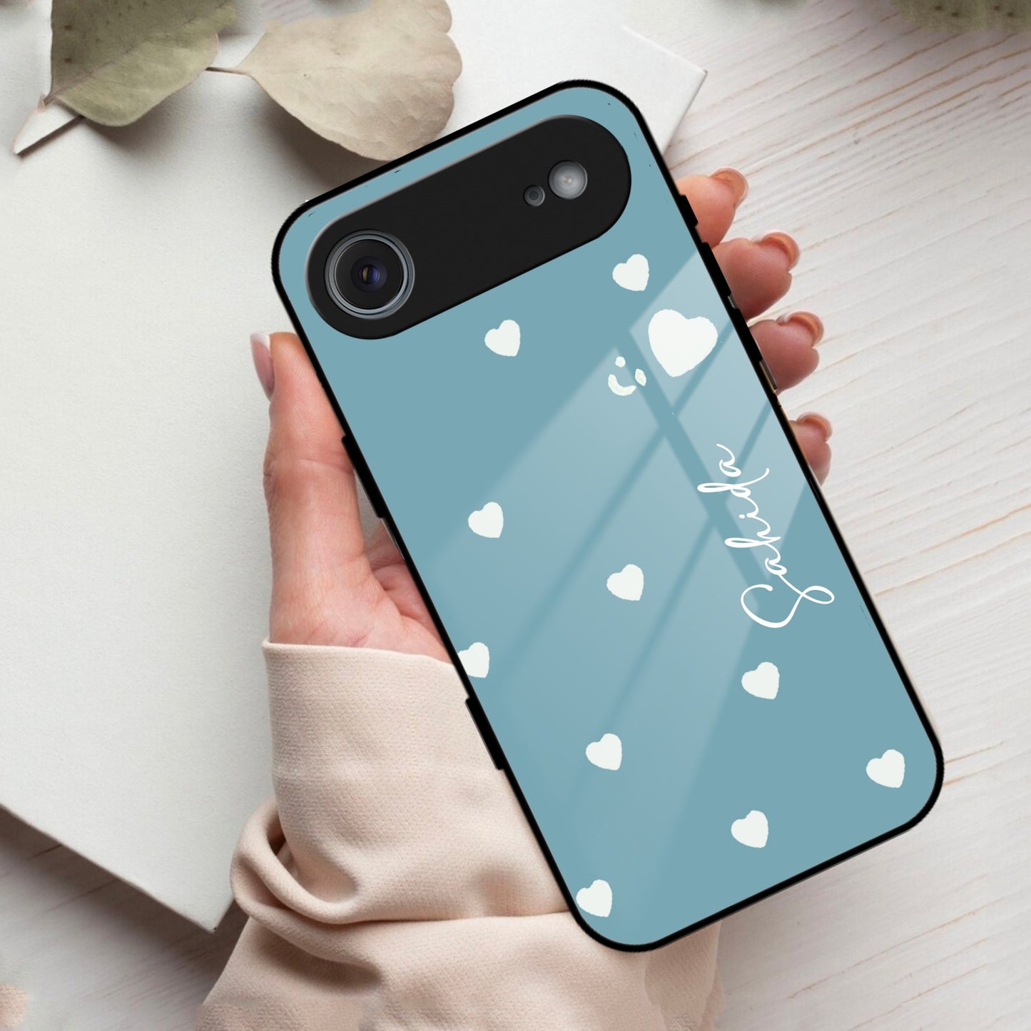 Be Loved Customized Glass Case Cover Sky Blue For iPhone