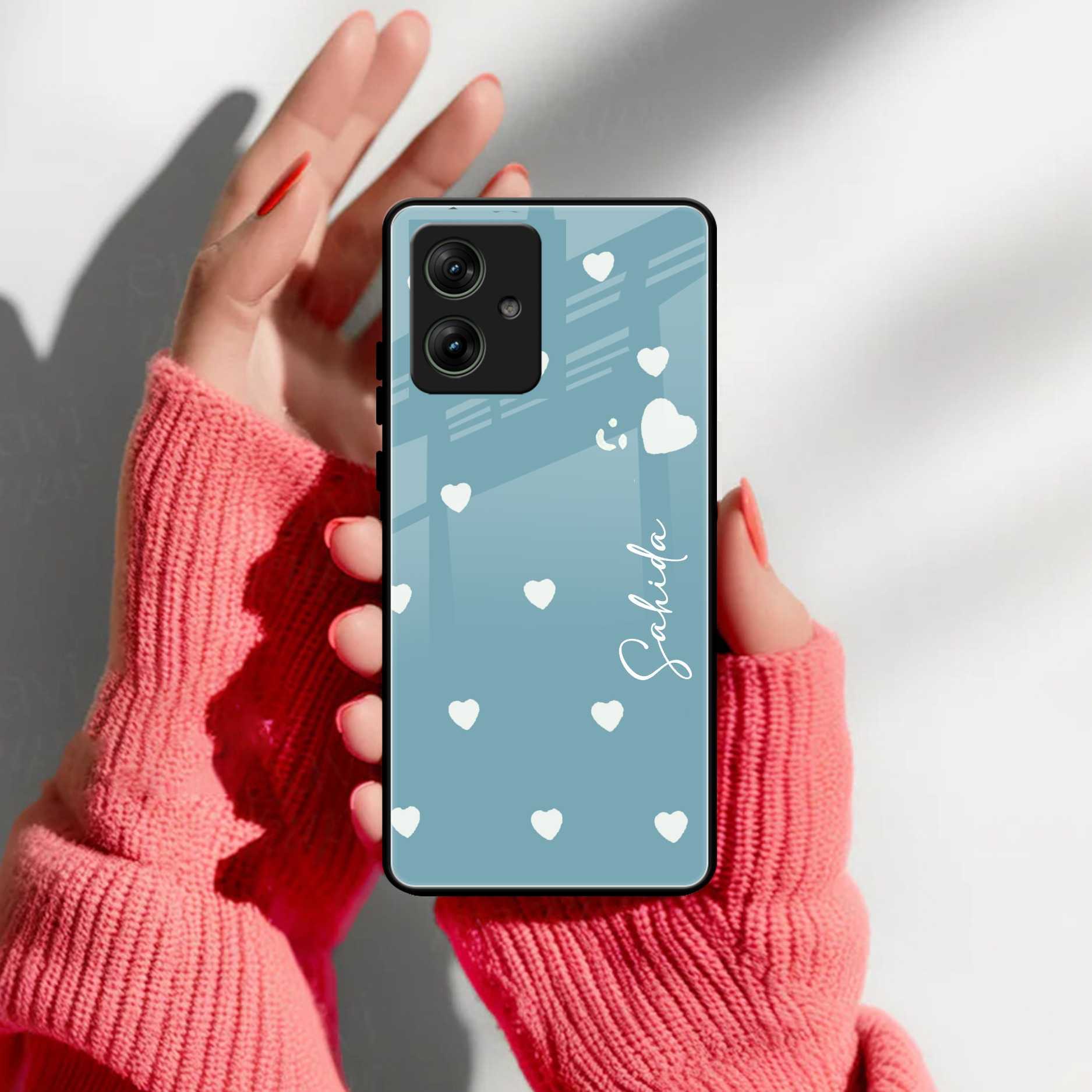 Be Loved Customized Glass Case Cover Sky Blue For Motorola