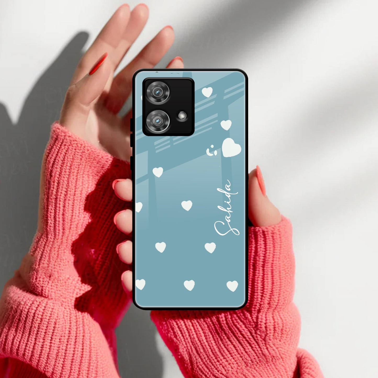 Be Loved Customized Glass Case Cover Sky Blue For Motorola