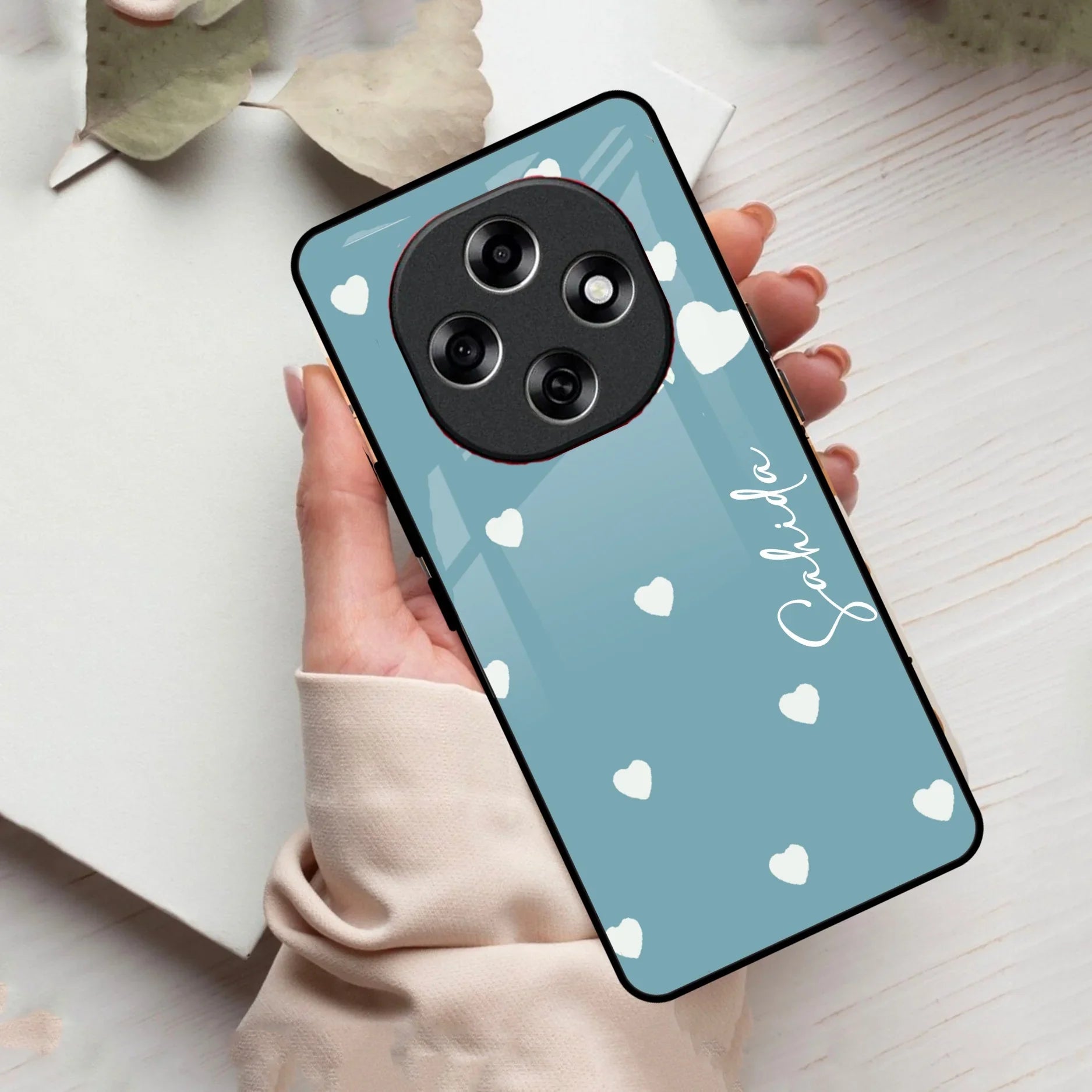 Be Loved Customized Glass Case Cover Sky Blue For Oppo