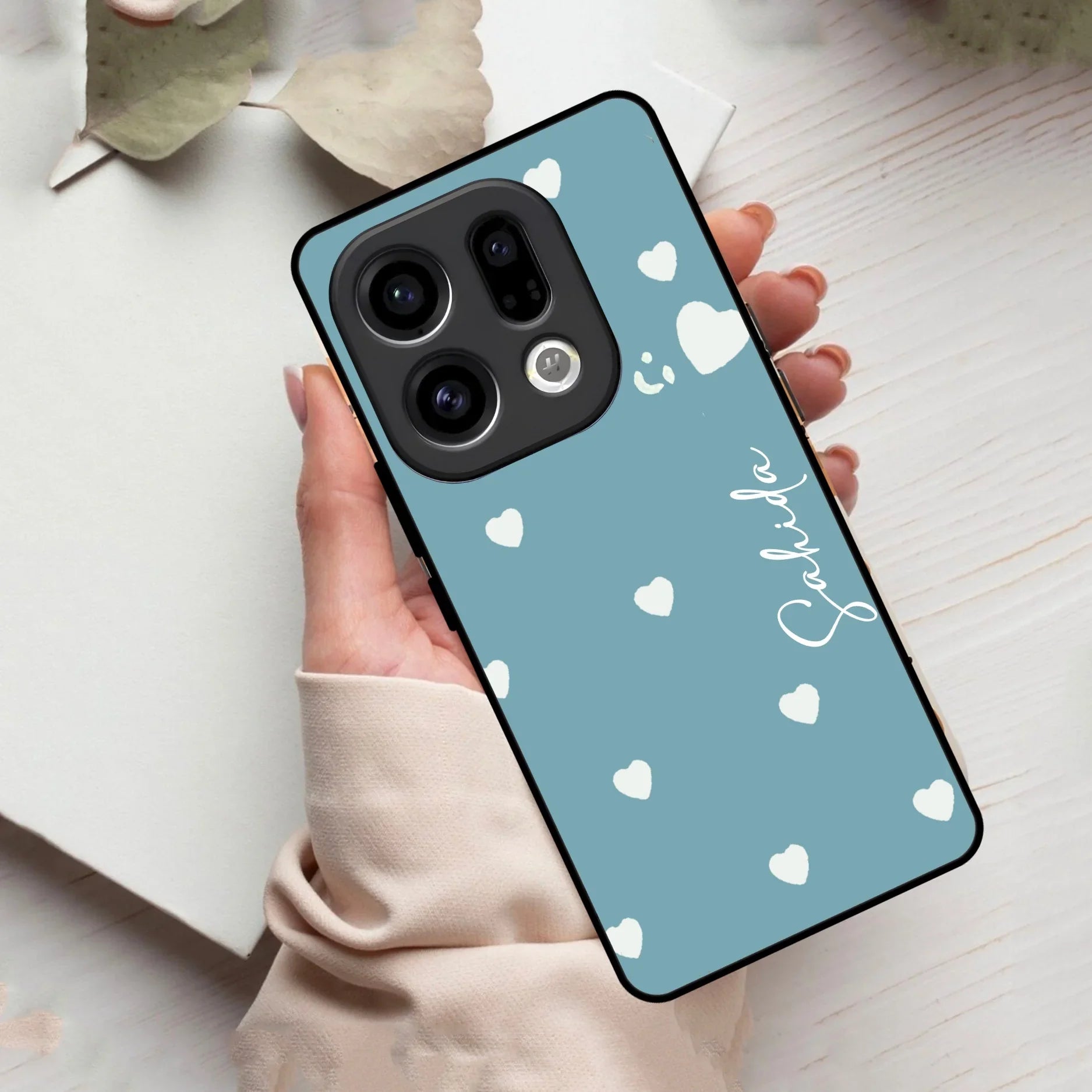 Be Loved Customized Glass Case Cover Sky Blue For Oppo