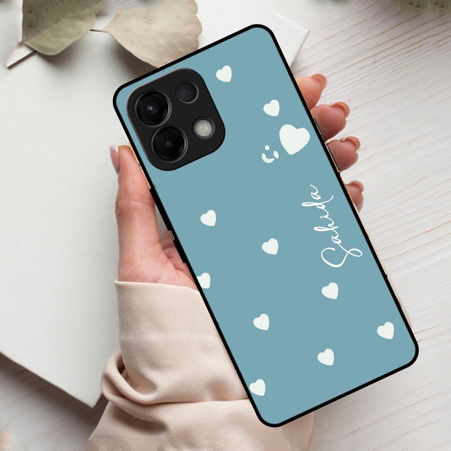 Be Loved Customized Glass Case Cover Sky Blue For Oppo