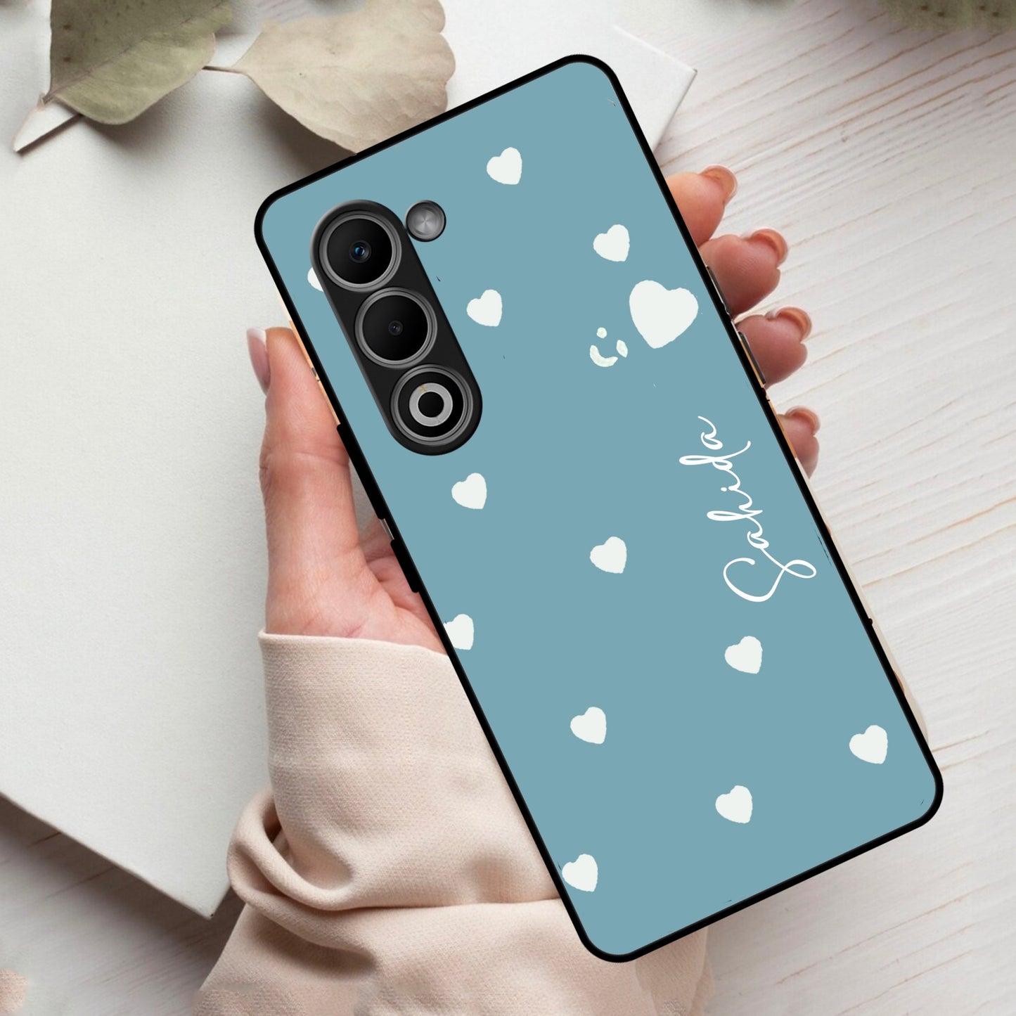 Be Loved Customized Glass Case Cover Sky Blue For Oppo
