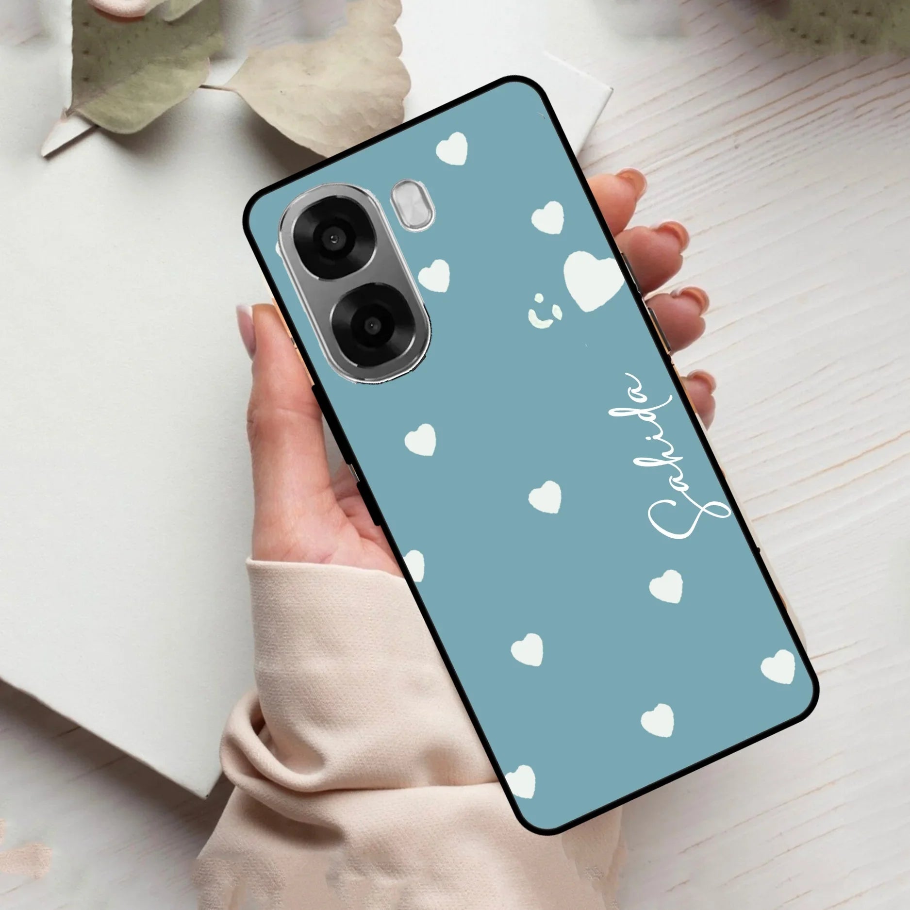 Be Loved Customized Glass Case Cover Sky Blue For Oppo