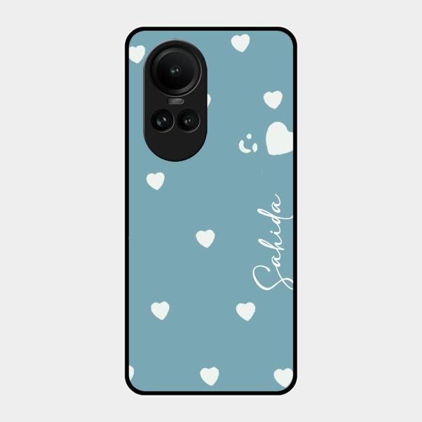 Be Loved Customized Glass Case Cover Sky Blue For Oppo Reno 10 5G